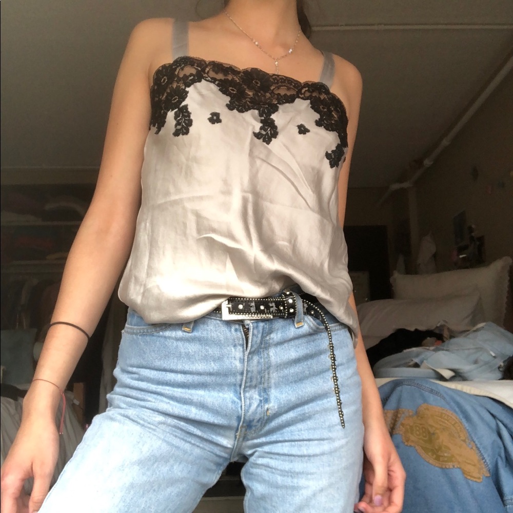 Vintage lacy silk top